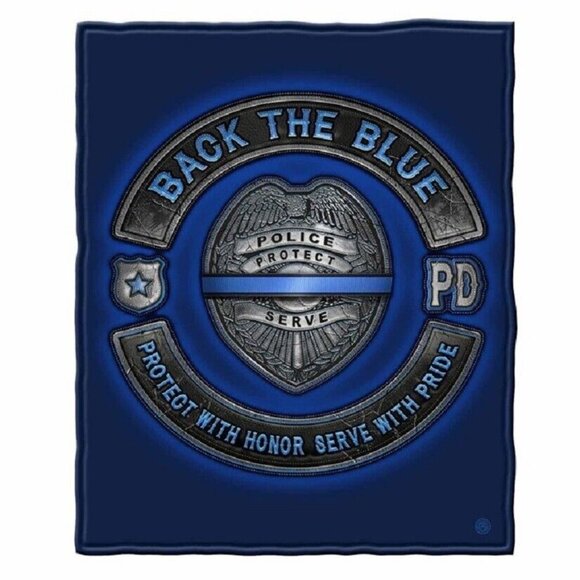 Unbranded Other - New Back the Blue Lives Plush Fleece Throw Gift Blanket Police Officer Matter